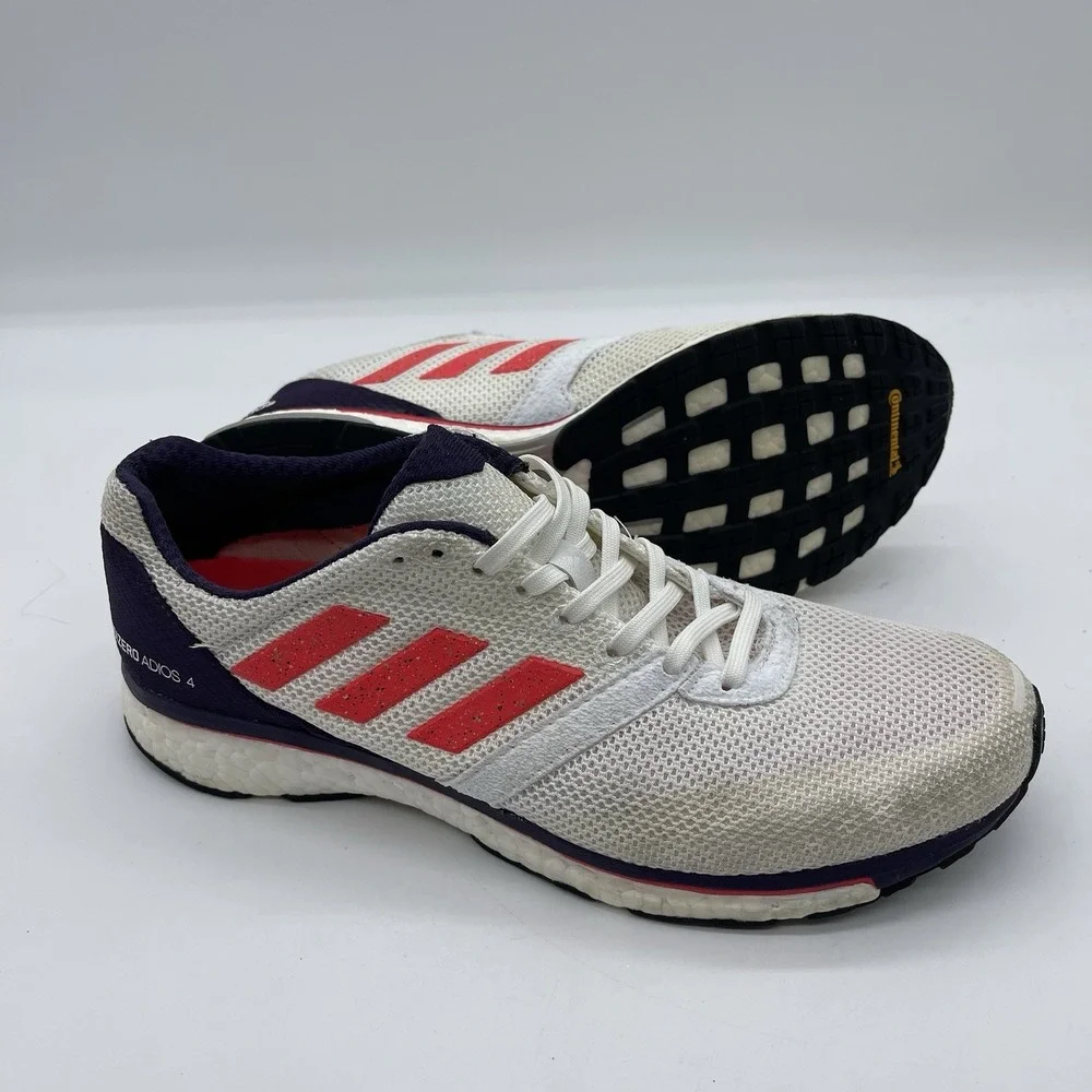 Adidas AdiZero Adios 4 Boost Women's Size 10 Running Shoes B37375 White Sneaker